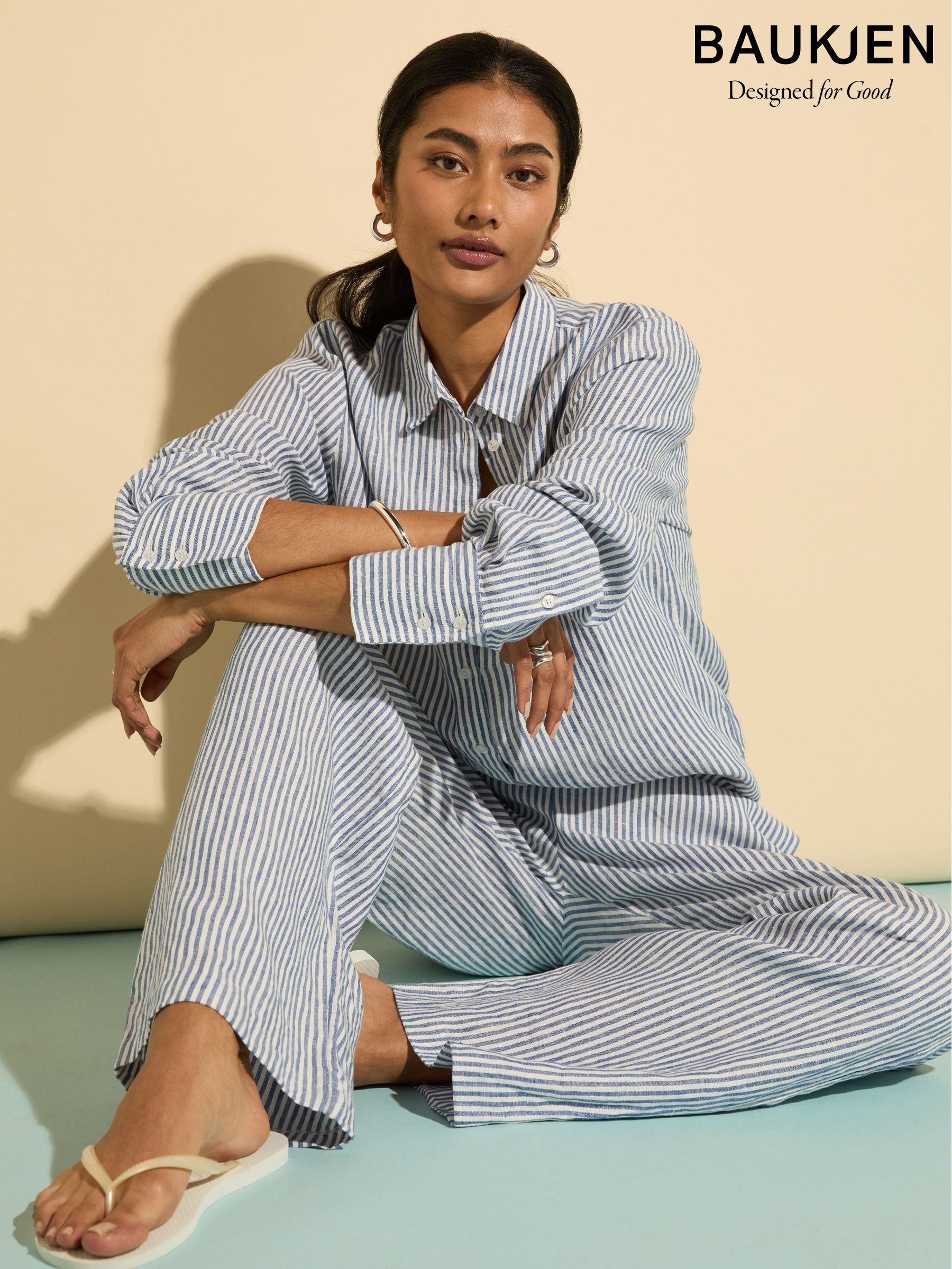 poppy LACE BERMUDA PANTS (STRIPE ） Draw Waist Pant Stripe Online | Zimmermann