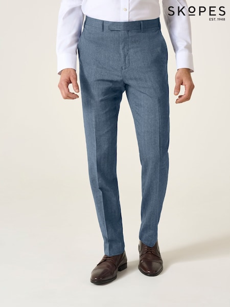 Skopes Blue Tailored Fit Calvados Blend Suit Trousers (H39077) | 297 QAR