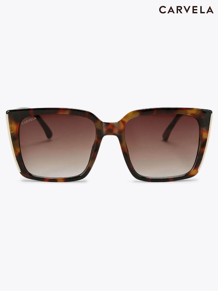 Carvela Brown Square Frame Sunglasses (H39079) | 514 LEI