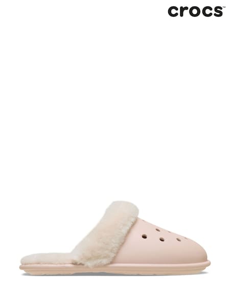 Crocs Pink Classic Fuzz Scuff Slippers (H39099) | €63