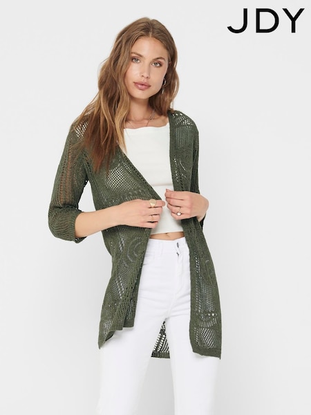 JDY Natural 3/4 Sleeve Crochet Kimono Cardigan (H39459) | ₪141