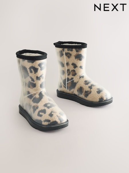 Leopard Print Borg Lined Wellies (H39464) | €29 - €30