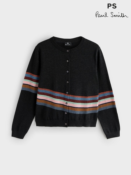 PS Paul Smith Swirl Detail Knit Black Cardigan (H39854) | R$ 2.865