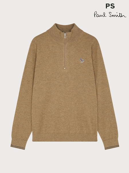 rjava - PS Paul Smith Quarter Zip Logo Jumper (H39931) | € 191
