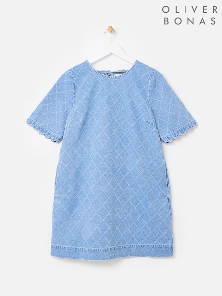Oliver Bonas Blue Denim Geometric Mini Dress (H40186) | 4,506 UAH