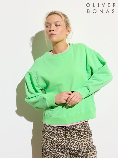 Oliver Bonas Washed Drop Shoulder 100% Cotton Sweatshirt (H40225) | ‏291 د.إ.‏