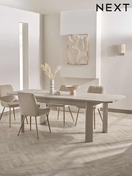 Light Natural Oak Effect Nomad Geo 6 to 10 Seater Extending Dining Table (H40586) | €927