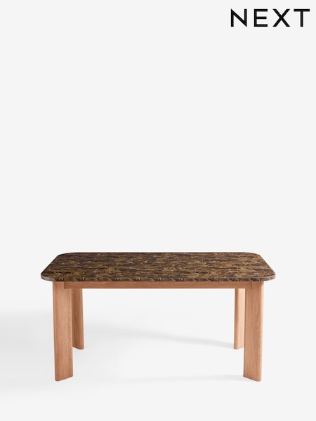 Dark Natural Marble Effect Nomad 6 to 8 Seater Extending Dining Table (H40587) | €729