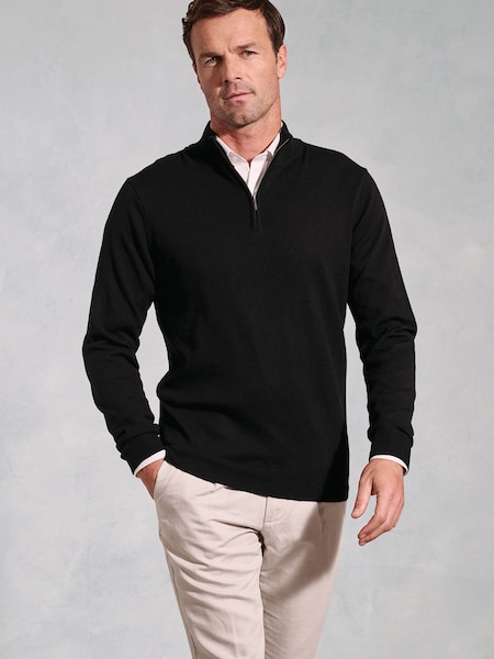 Brook Taverner Black 1/4 Zip Jumper (H41011) | R$ 590