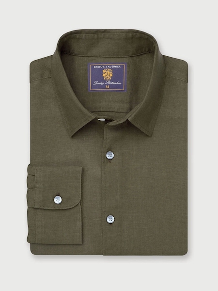 Brook Taverner Green 100% Linen Shirt (H41059) | €86