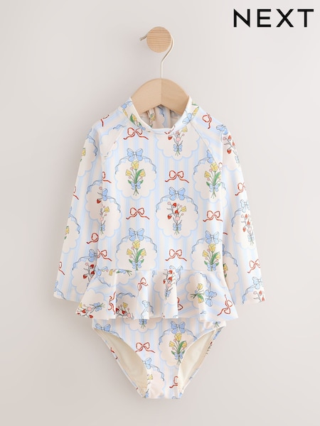 فيونكة باللون الأزرق/الأبيض - Sunsafe Swim Set (3mths-7yrs) (H41171) | ‏83 ر.ق. - ‏94 ر.ق.