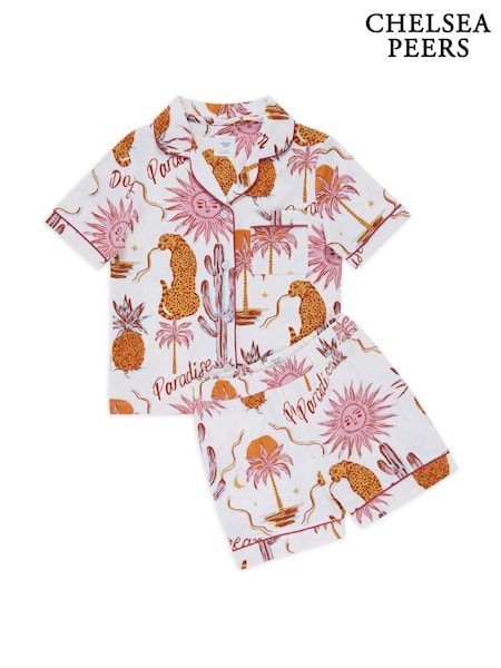 Chelsea Peers White Kids Bohemian Paradise Print Short Pyjamas Set (H41277) | R$ 245
