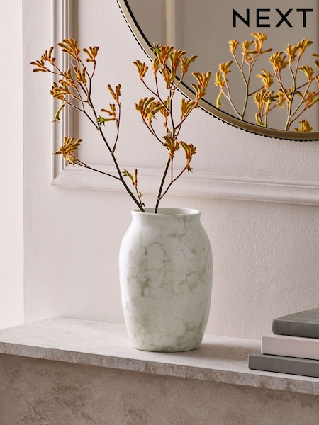 White Port Marble Vase (H41297) | AED116