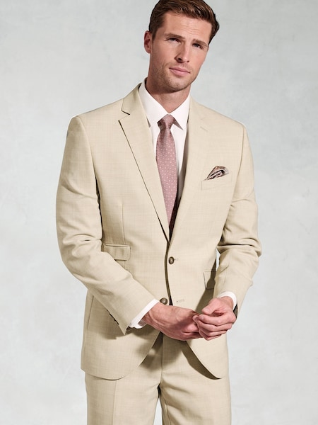 Brook Taverner Natural Linen Blend Mixer Suit Jacket (H41357) | €213