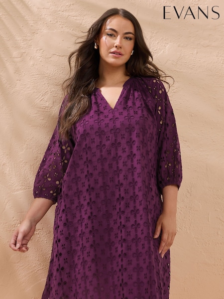 Evans 100% Cotton Broidery Swing Dress (H41366) | R$ 525