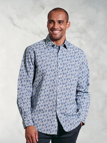 Brook Taverner Floral Print 100% Cotton Shirt (H41578) | 71 €