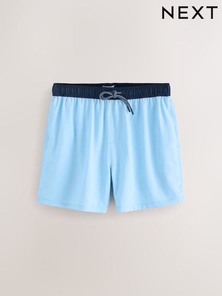 Azul marinho/Azul claro - Contrast Waist Swim Shorts (H41675) | R$ 145