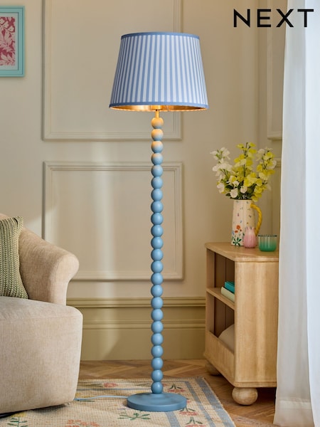 Blue Stripe Bobbin Millie Floor Lamp (H41679) | €165