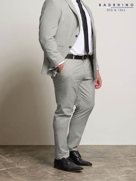 BadRhino Big & Tall Grey Plain Suit Trousers (H41755) | €56