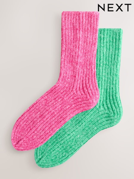 Bright Pink/Green Ribbed Socks 2 Pack (H42015) | €20