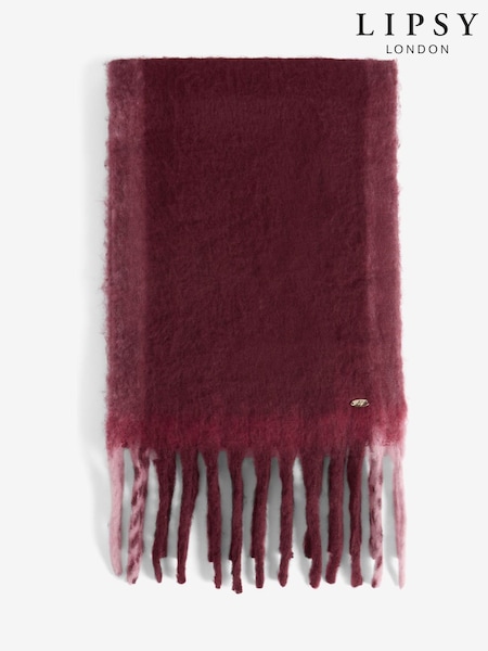 Lipsy Burgundy Red Cosy Brushed Scarf (H42043) | €31.50