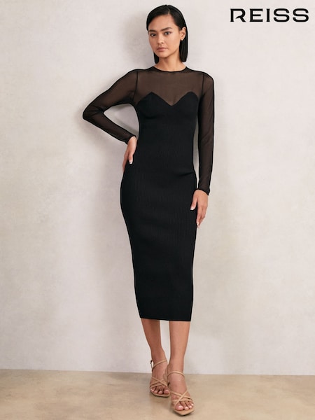 Reiss Black Lila Dress (H42055) | AED1,296