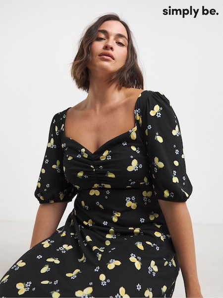 Simply Be Supersoft Sweetheart Neck Midi Dress (H42085) | 238 LEI