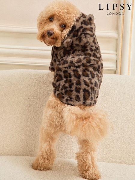 Lipsy Leopard Print Dog Dressing Gown Robe (H42102) | €26