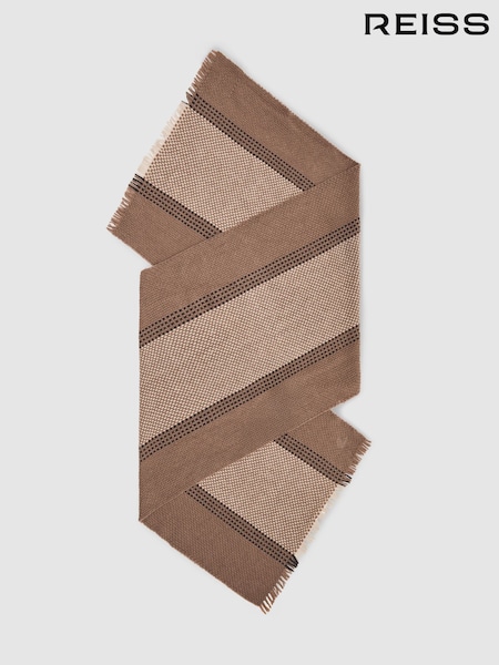 Reiss Taupe Vivienne Wool-Cashmere Textured Scarf (H42109) | € 115