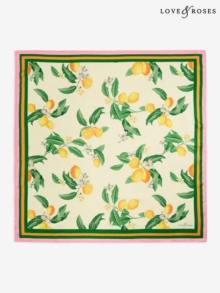 Amarelo limão - Love & Roses Satin Multiway Headscarf (H42183) | R$ 190