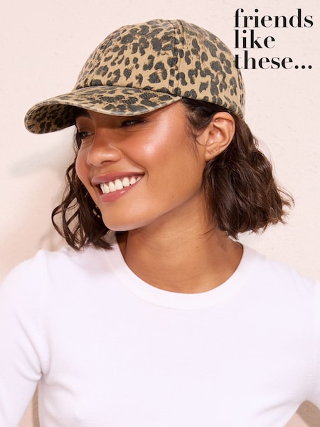 Friends Like These Leopard Print Baseball Cap (H42261) | 69 QAR