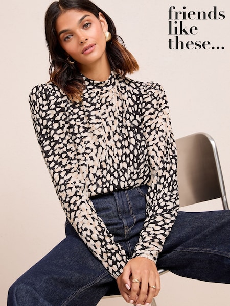 Friends Like These Animal High Neck Printed Top (H42324) | €42