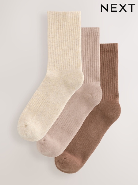 Neutral Cushion Sole Ribbed Sport Ankle Socks With Arch Support 3 Pack (H42361) | €11