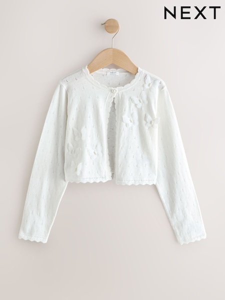 White Butterfly Occasion Shrug (3-16yrs) (H42396) | 99 QAR - 125 QAR