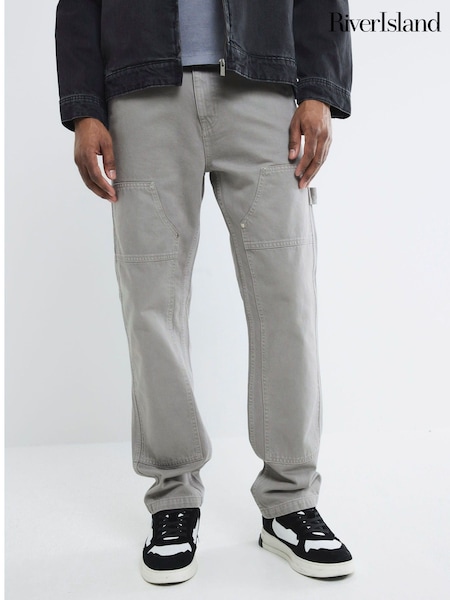 Gris - River Island 100% Cotton Mufasa Carpenter Jeans (H42422) | 68 €