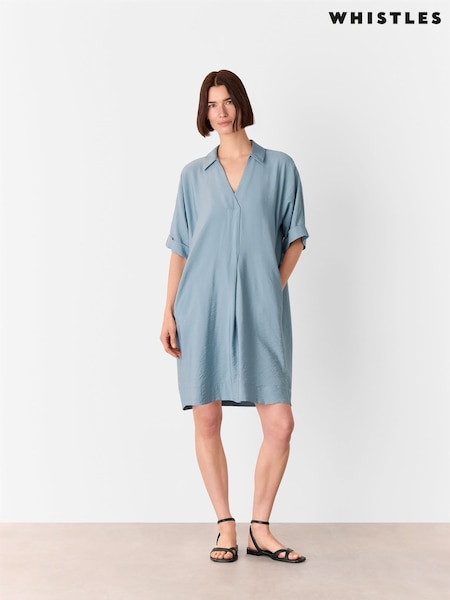 Whistles Pale Blue Melanie Dress (H42728) | ₪548