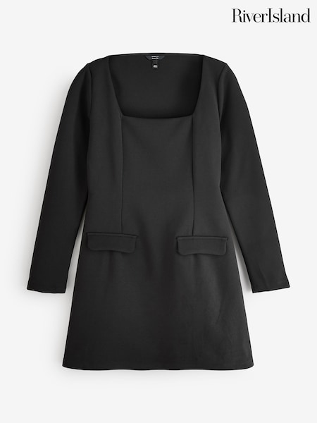 River Island Black Square Neck Mini Dress (H42793) | €68