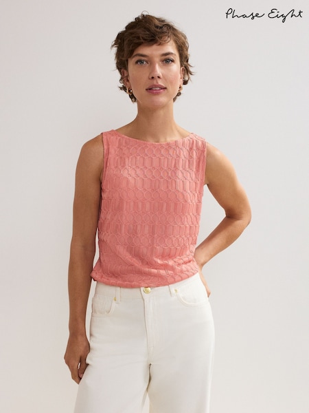Phase Eight Pink Clemmie Texture Tank Top (H42821) | €75