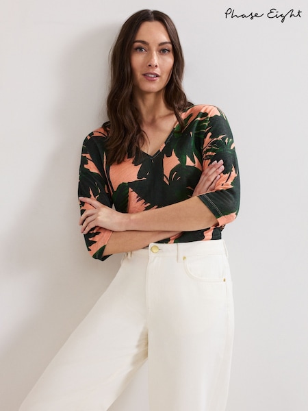 Phase Eight Black Flossie 100% Linen Top (H42823) | €75