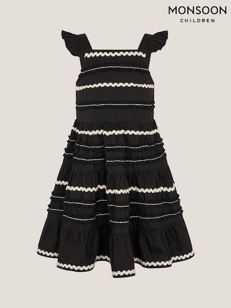 Monsoon Black Frilly Ric Rac Sundress (H42865) | ₪161 - ₪186