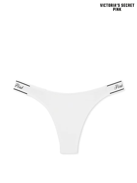Optic alb - Victoria's Secret Pink Cotton Logo Knickers