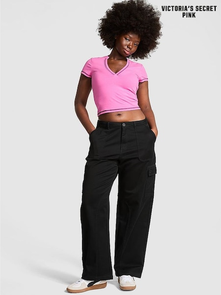 Victoria's Secret PINK Black Twill Cargo Trousers (H43249) | €84