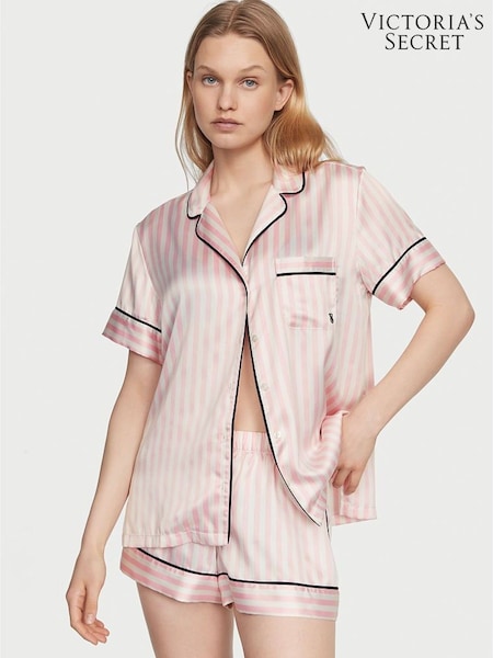Victoria's Secret Pink Iconic Stripe Satin Short Pyjamas Set (H43387) | €83