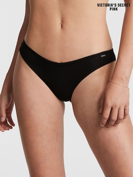 Victoria's Secret PINK Black Bikini Cotton Knickers (H43489) | €13