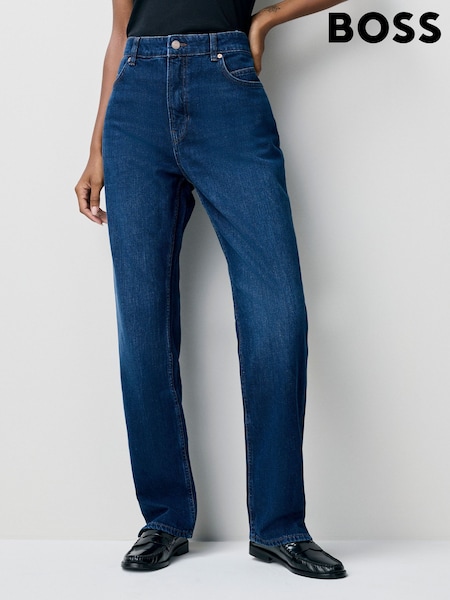 BOSS Blue Slim Straight Fit Ada Dark Wash Denim Jeans (H43538) | €164