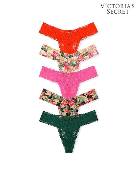 Victoria's Secret Red/Pink/Green Thong 5 Pack Knickers (H43877) | €35