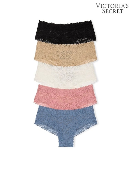 Victoria's Secret Black/Nude/White/Pink/Blue Cheeky 5 Pack Knickers (H43991) | €35