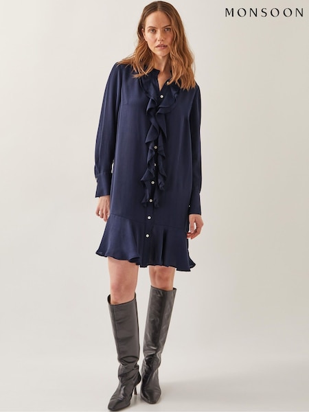 Monsoon Lara Long Sleeve Frill Dress (H44070) | €126