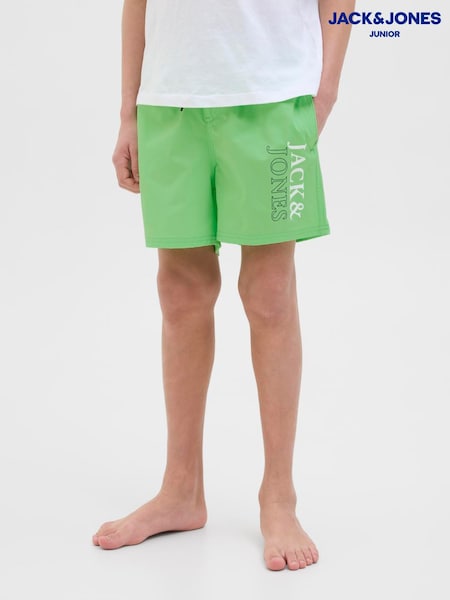 ירוק - בגד ים עם לוגו לילדים ונוער של Jack & Jones (H44154) | ‏75‏₪