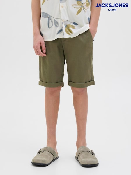 JACK & JONES Junior Green Chino Shorts (H44162) | ₪101